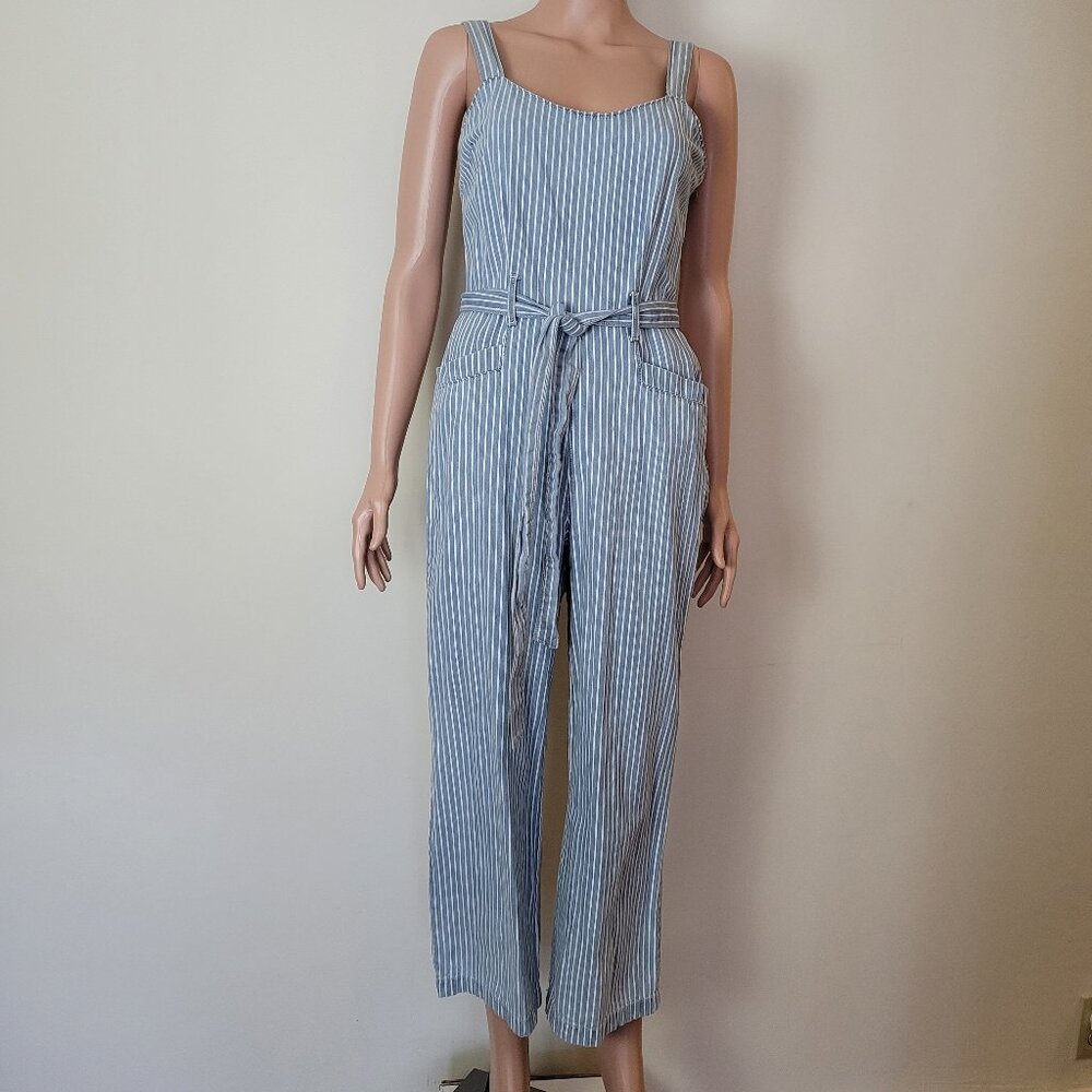 Rewash Blue and White Striped Sleeveless Jumpsuit